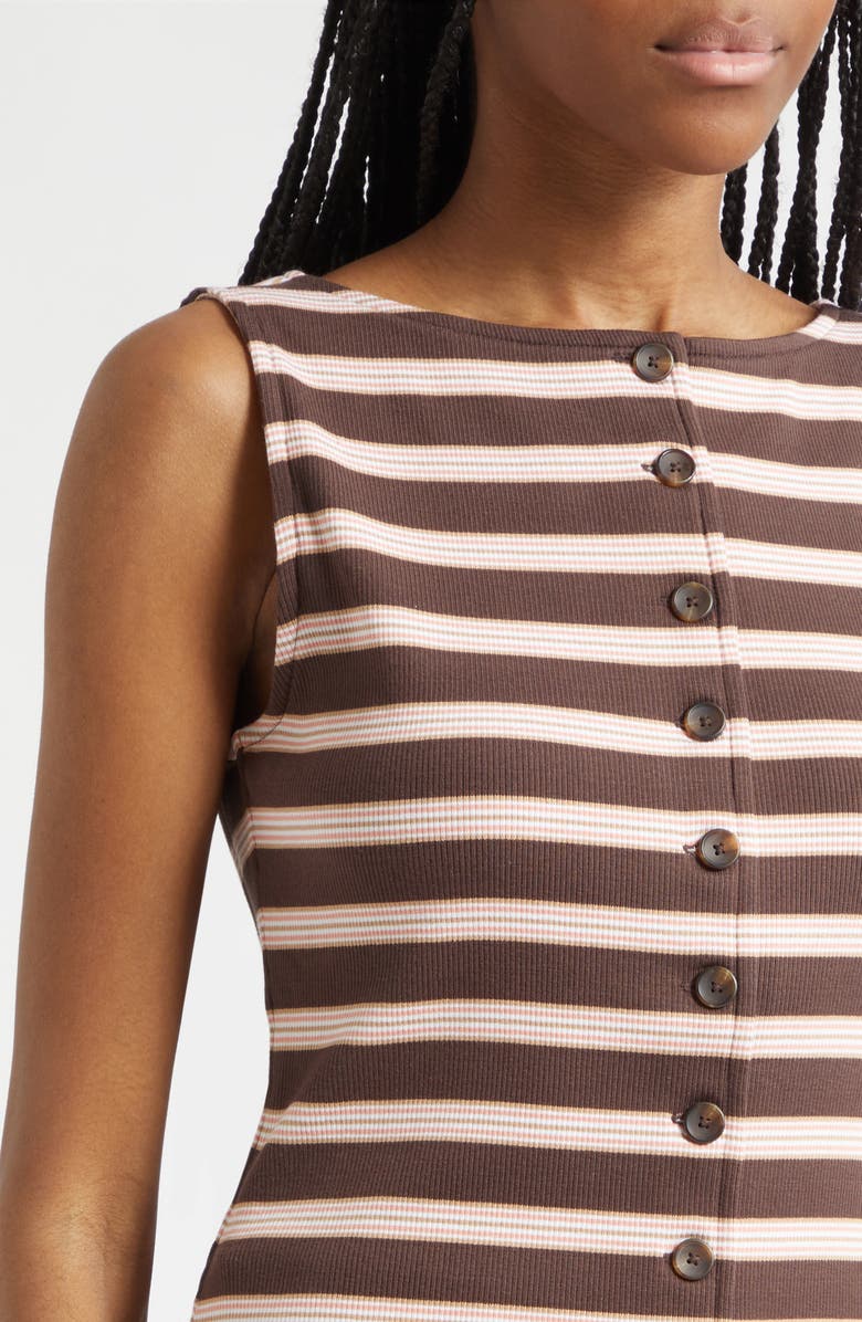 Veronica Beard Uma Stripe Vest, Alternate, color, Brown Stripe