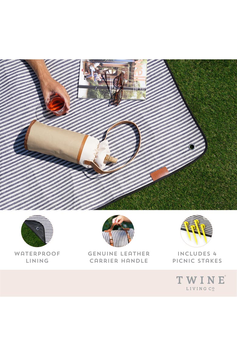 Picnic Blanket with Waterproof Lining, Alternate, color, Blue