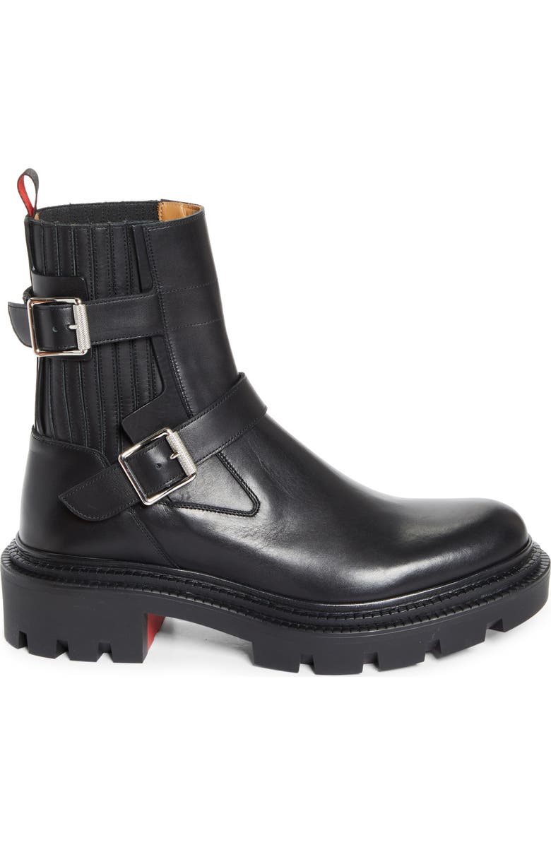 Christian Louboutin Oxybootie College Lugged Engineer Boot, Alternate, color, Black