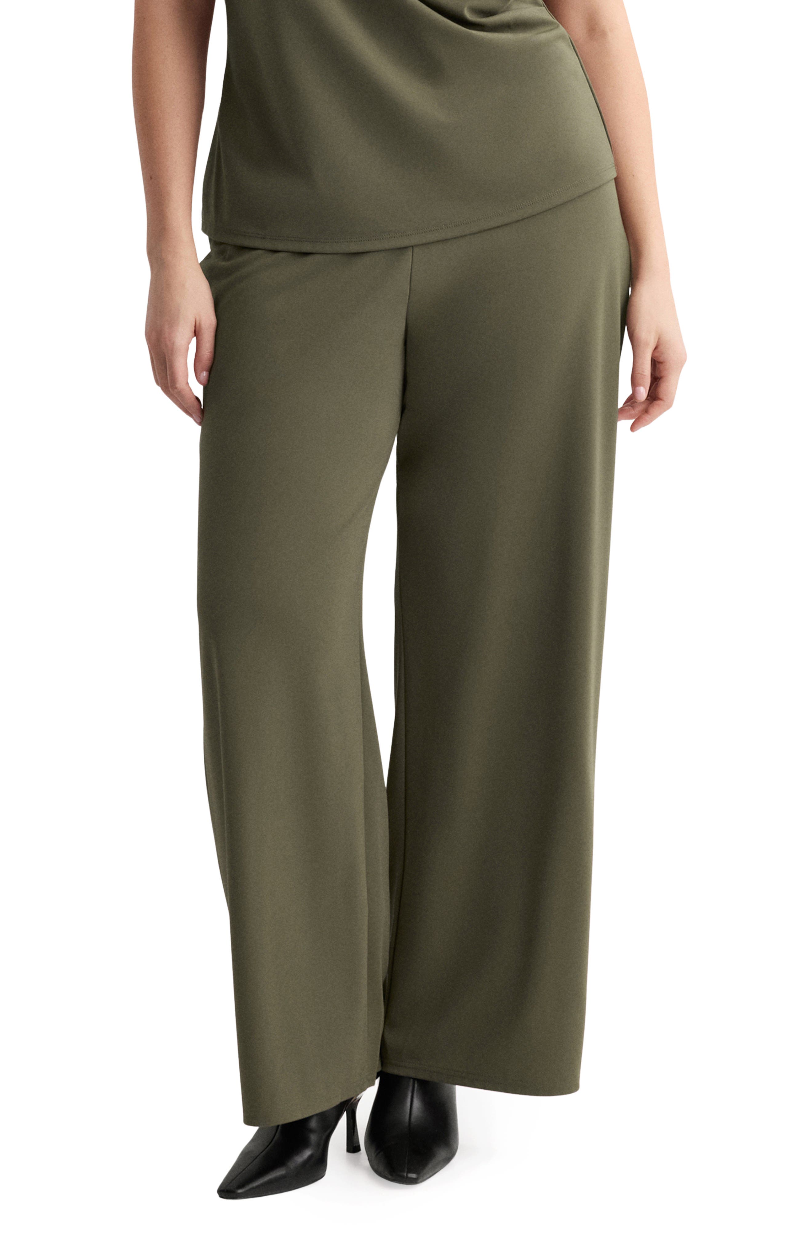 MANGO Pull-On Straight Leg Pants (Women) | Nordstrom