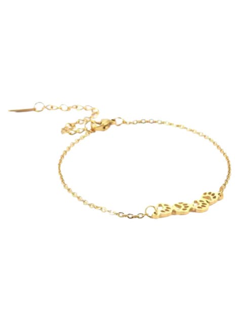 Pawsy Daisy Paw Print Link Chain Bracelet