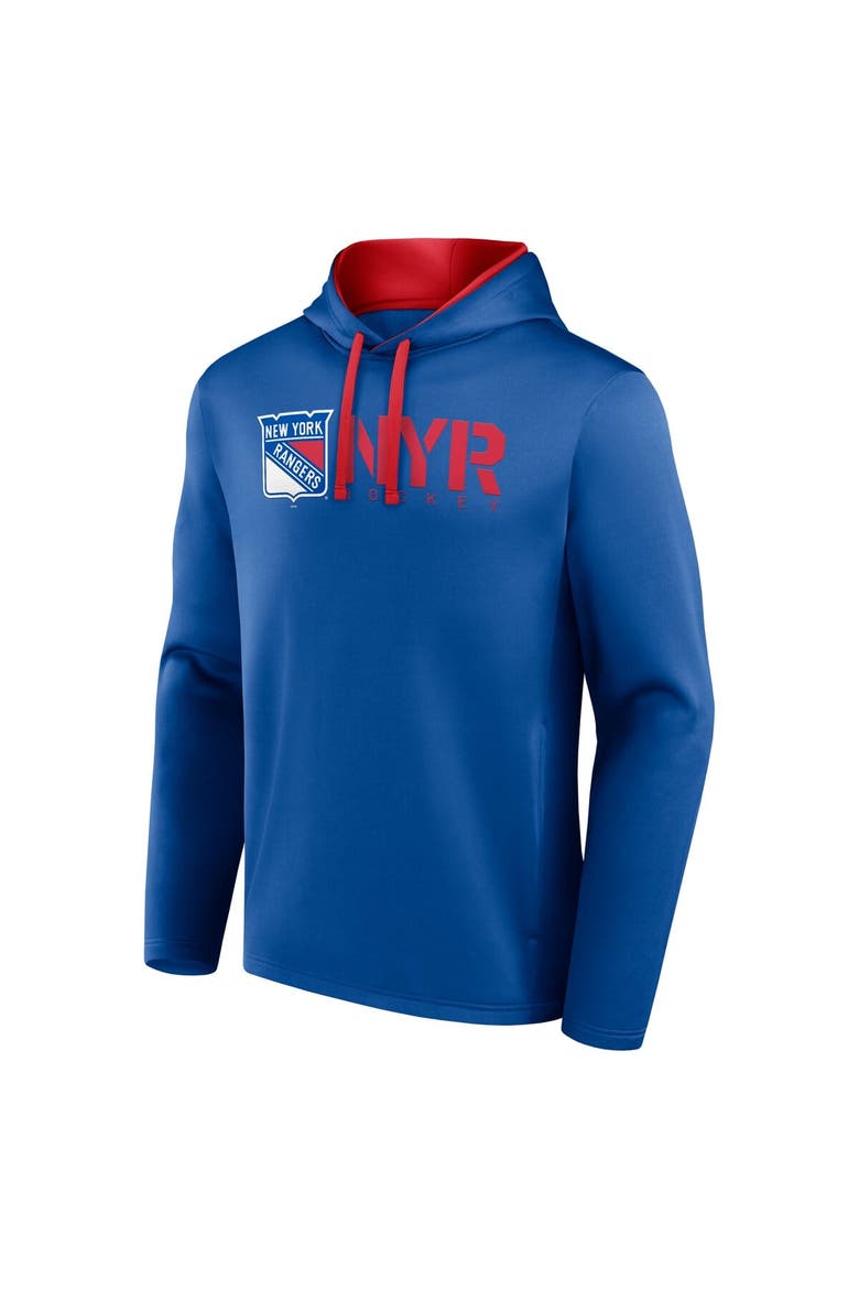 Men's Logo Athletic Blue New York Rangers Head Start Pullover Hoodie, Alternate, color, Blue