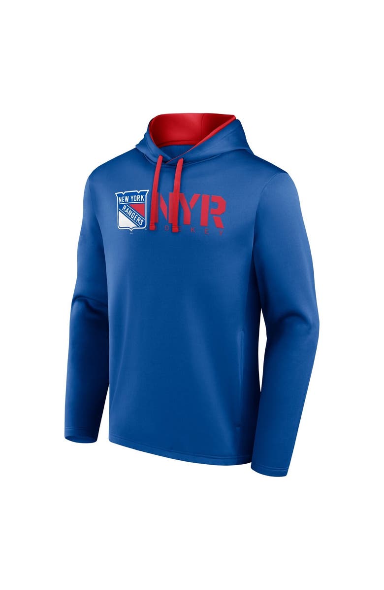 Logo Athletic Men
s Logo Athletic Blue New York Rangers Head Start Pullover Hoodie, Alternate, color, Blue