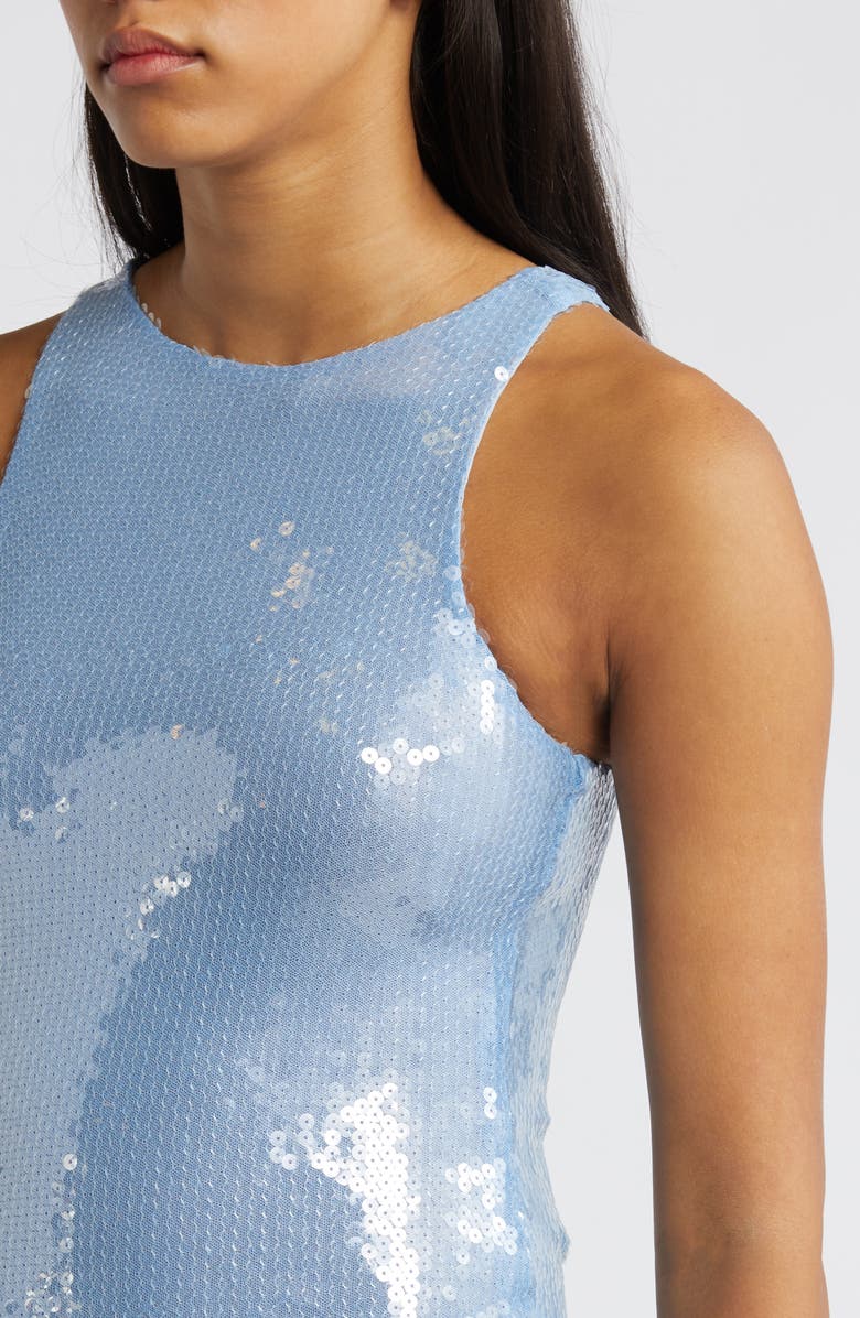 Rare London Sequin Sleeveless Maxi Dress, Alternate, color, 