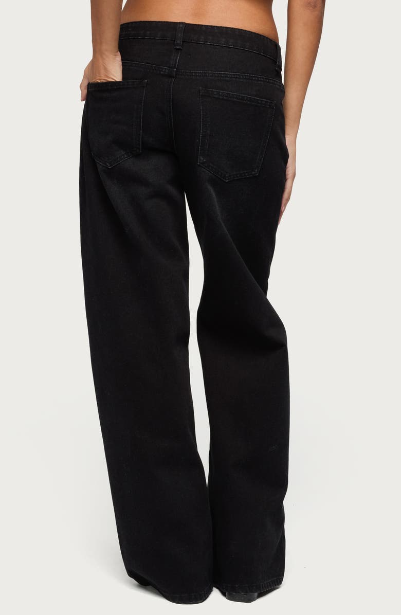 EDIKTED Raelynn Low Rise Baggy Jeans, Alternate, color, Denim-Black