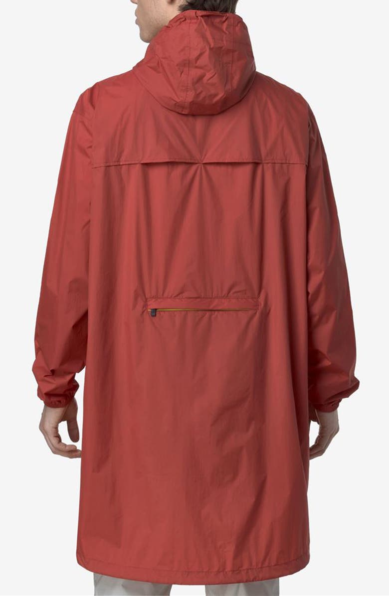 K-Way Le Vrai 4.0 Eiffel East Water Repellent Raincoat, Alternate, color, Red Jasper