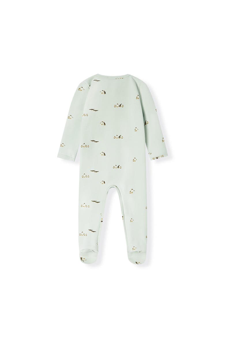 Stretch Fleece Zipper Footed Romper, Alternate, color, Lil' Penguin
