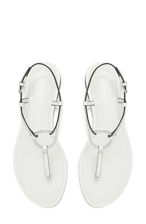 Tory Burch T-strap Sandal In Bianco/silver