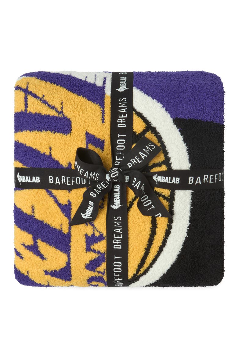 CozyChic® Los Angeles Lakers Throw Blanket, Alternate, color, BLACK MULTI