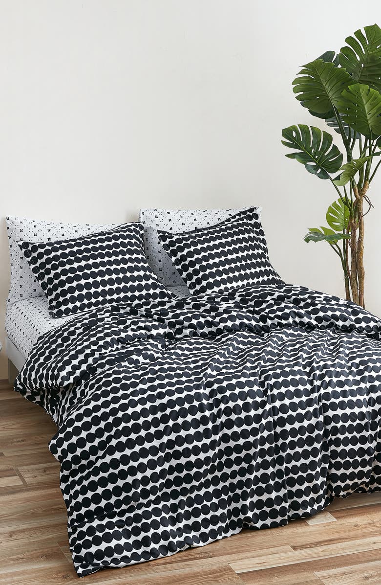 Marimekko Rasymatto Comforter & Sham Set, Alternate, color, Black