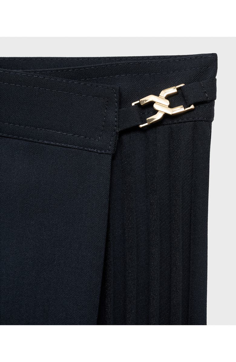 MANGO Pleated Crossover Maxi Skirt, Alternate, color,