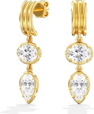Everlee Oval & Pear Aura Lab Diamond Drop in 14K Gold