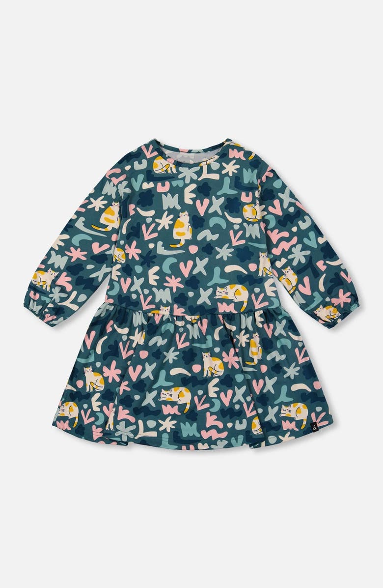 Deux par Deux Jersey Dress Cat, Main, color, 