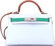 Pre-Owned Hermes Kelly Mini II Bag Tricolor Epsom with Palladium Hardware 20