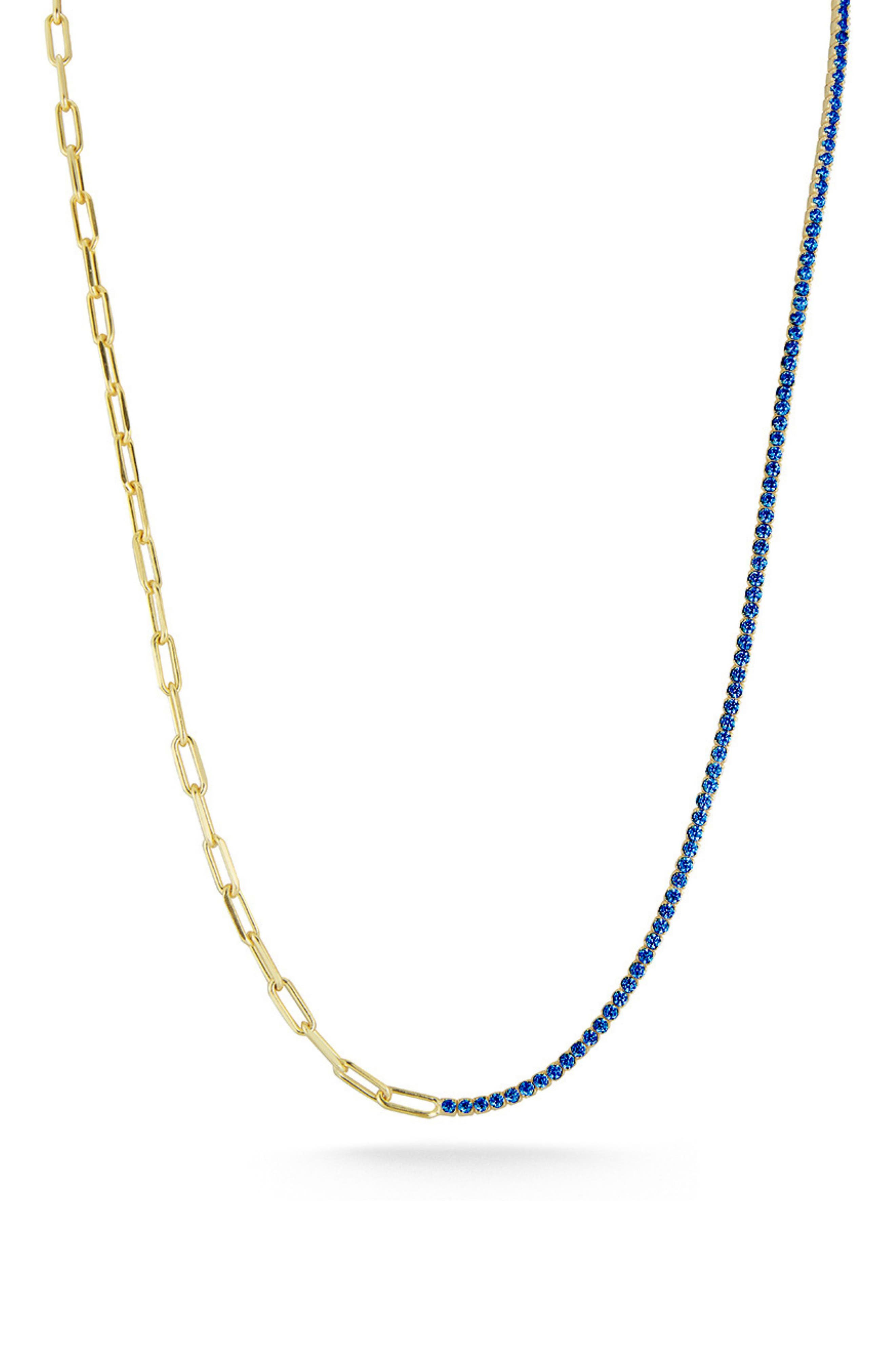 SPHERA MILANO 14K Gold Plated Cubic Zirconia Tennis Necklace