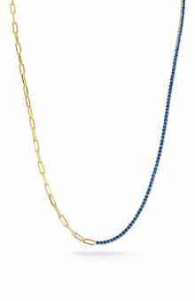SPHERA MILANO 14K Gold Plated Cubic Zirconia Tennis Necklace