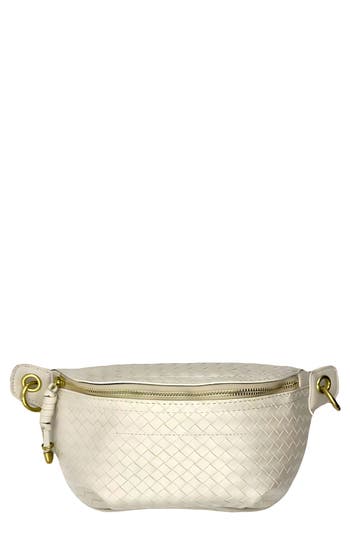 Macrae & Co . Woven Belt Bag In White