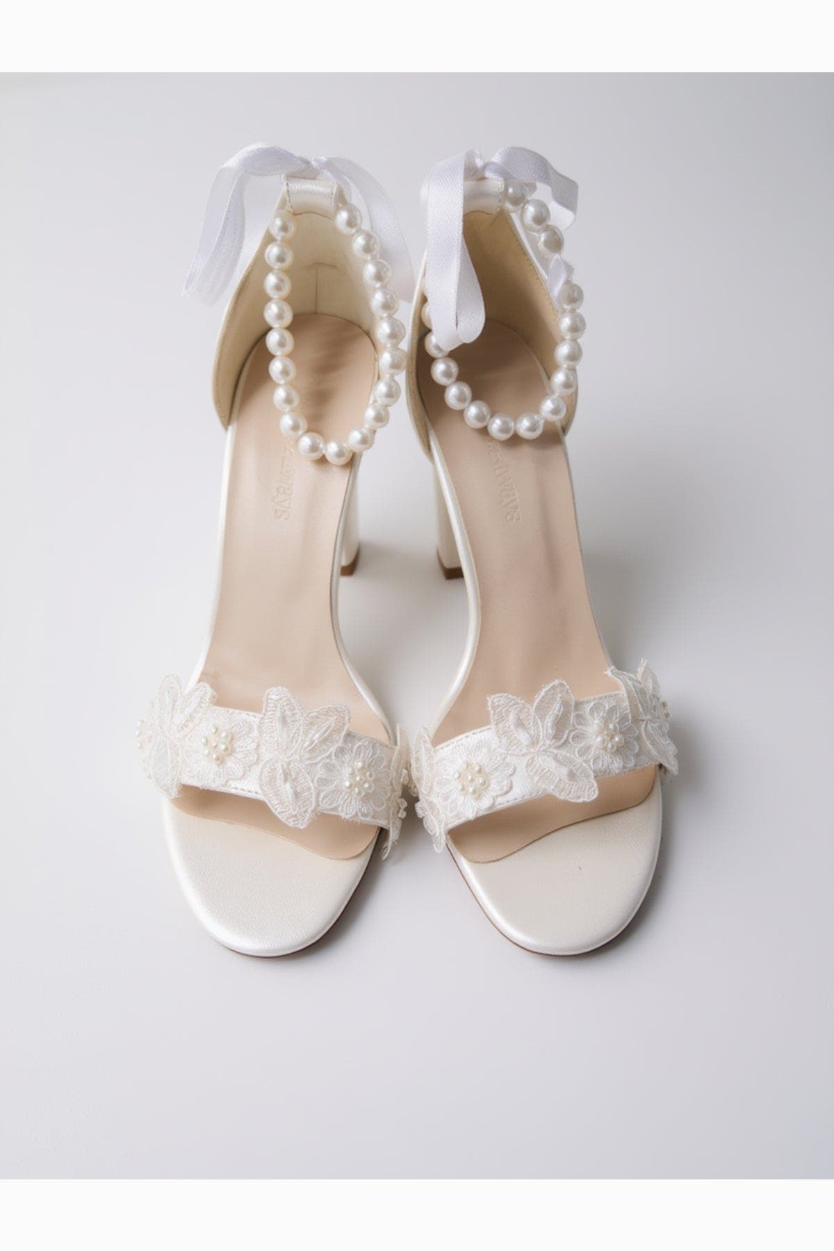 Forever & Always Shoes Elvian Floral Block Heel Bridal Sandal, Alternate, color, Ivory