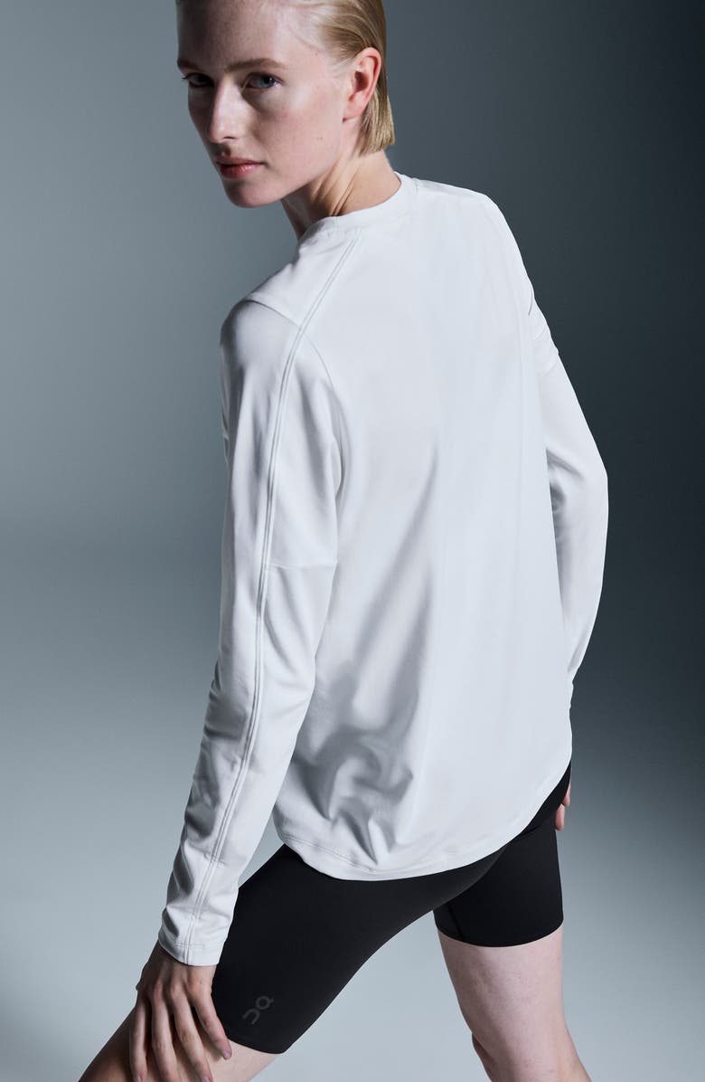 On Focus-T Long Sleeve Performance T-Shirt, Alternate, color, White