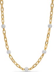 David Yurman DY Madison® Pavé© Bead Chain Necklace in 18K Yellow Gold with Diamonds, 6mm