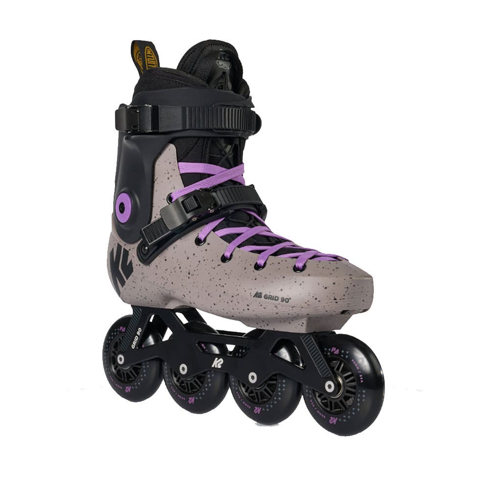 K2 Grid 90 Inline Skates for Men Women Adult, Unisex Street Fitness Roller Skate Blades, Main, color, Gray/Purple