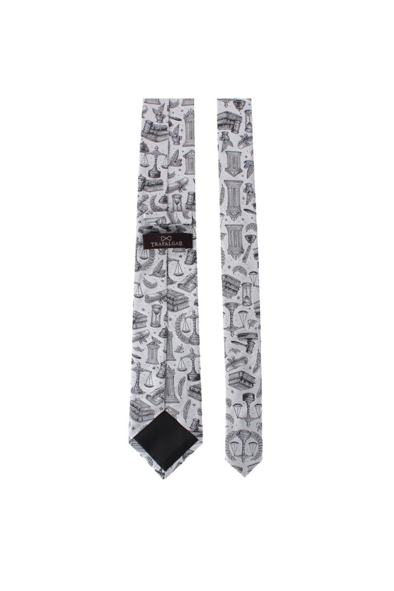 Esquire Law Silk Novelty Necktie, Alternate, color, Silver