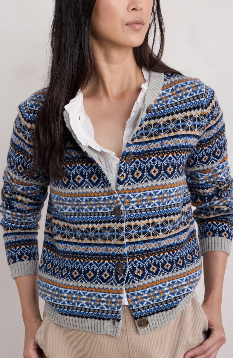 Seasalt Cornwall Percella Cove Fair Isle Merino Wool Blend Cardigan, Main, color, 