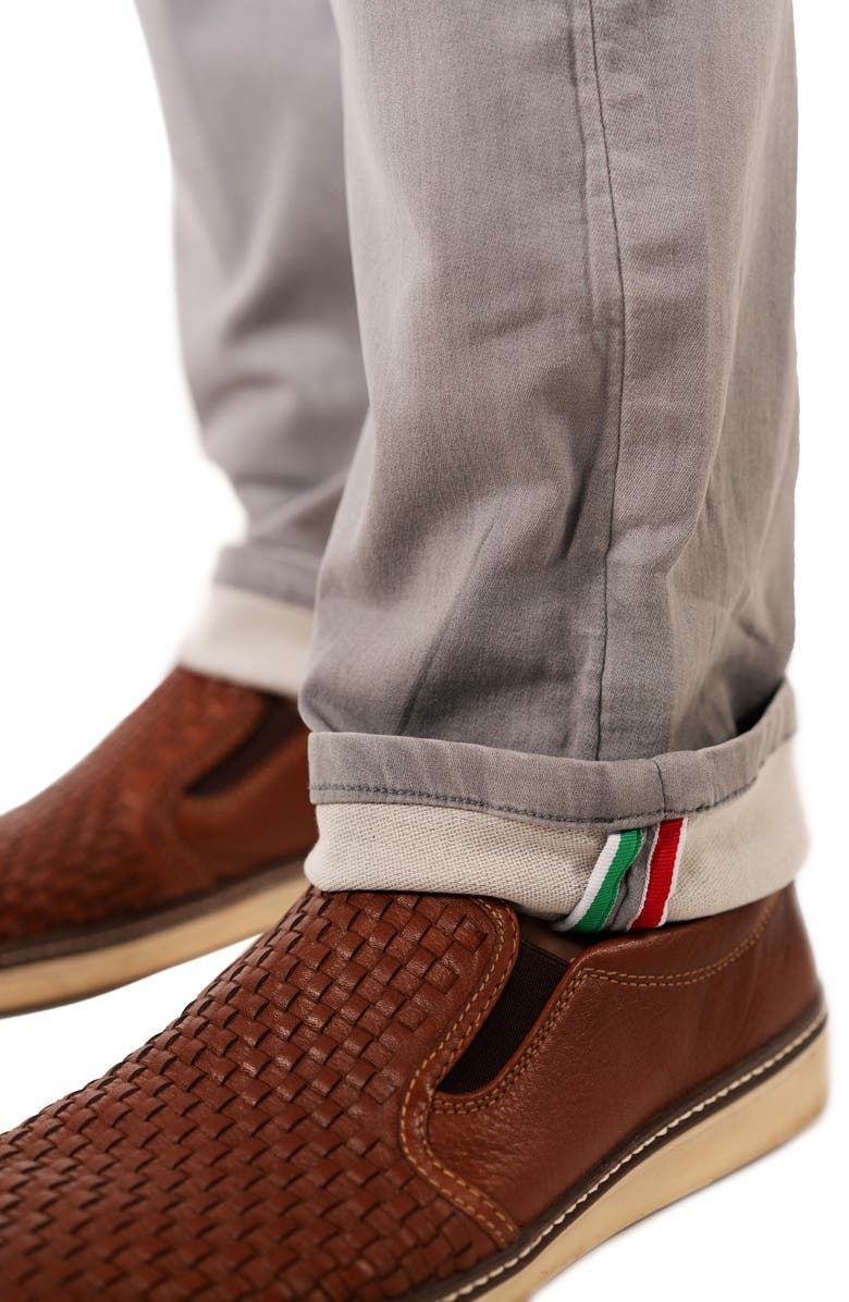 Maceoo Classic Fit Stripe Selvedge Contrast Jeans, Alternate, color, Grey