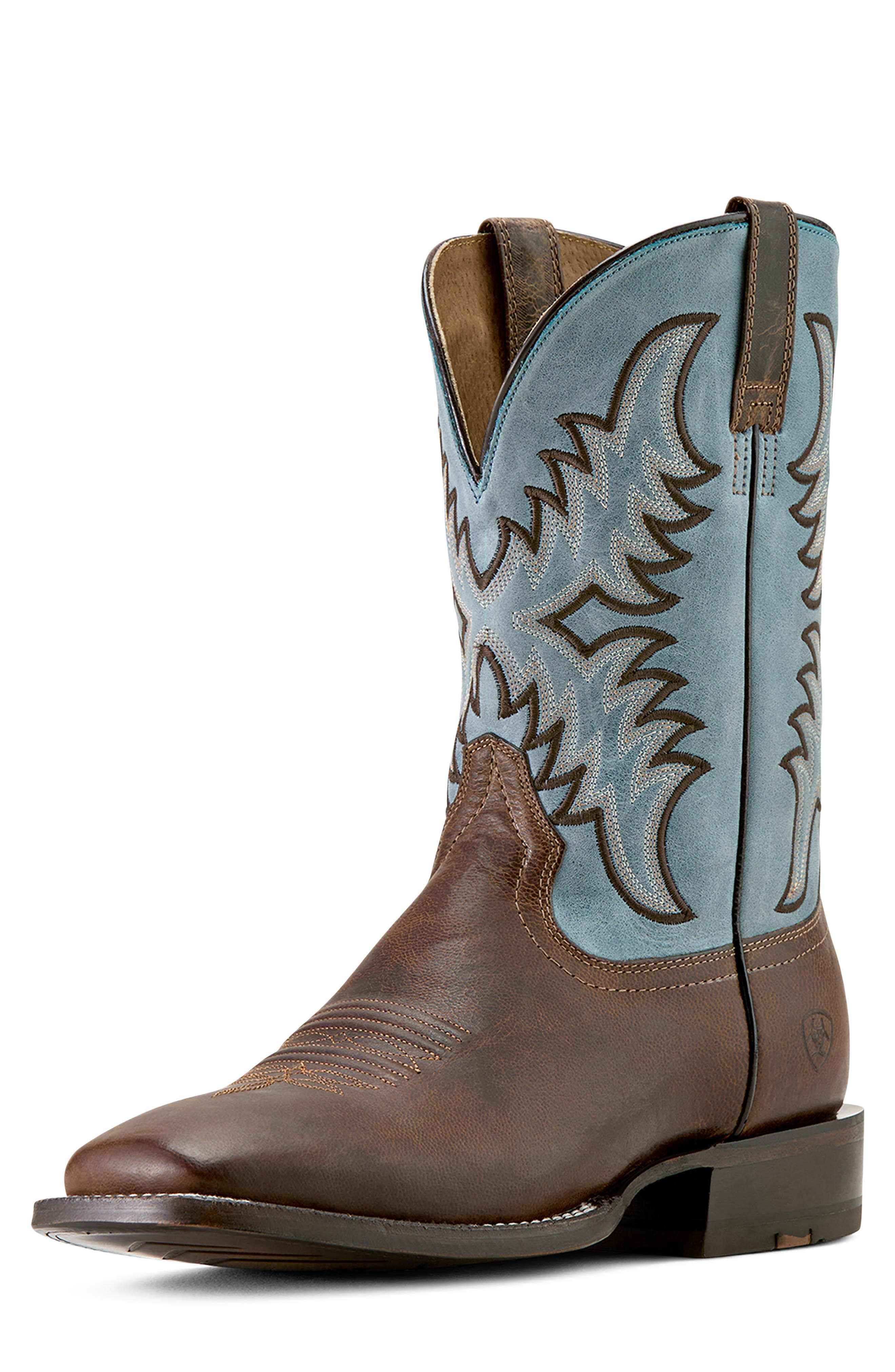 Cattle Creek Square Toe Western Boot, Alternate, color, BROWN