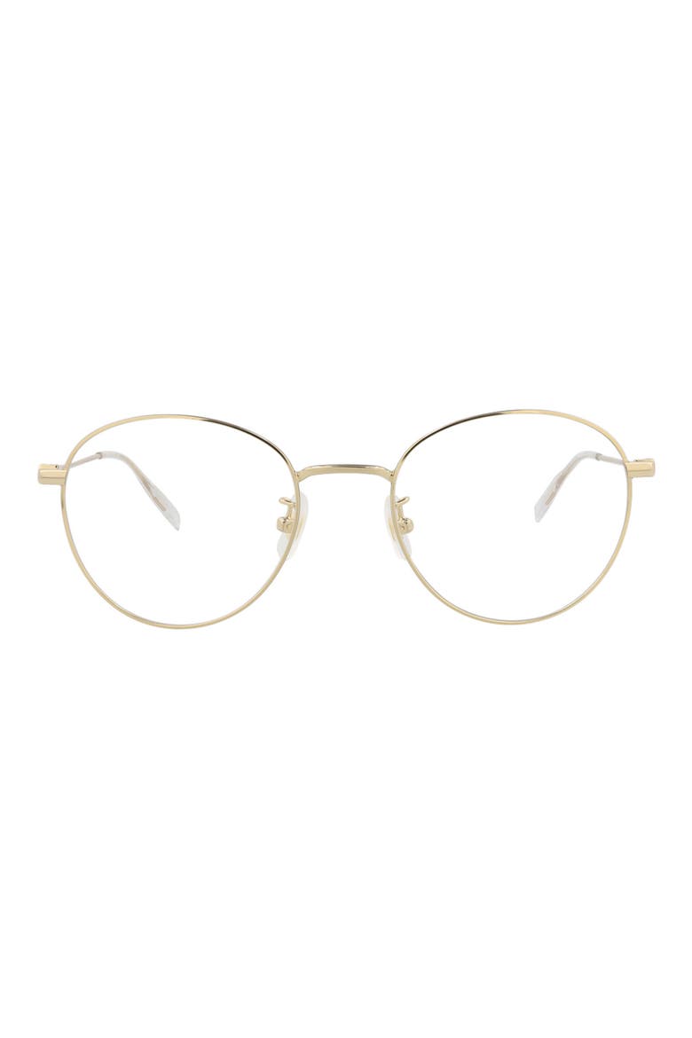 51mm Round Optical Glasses, Main, color, GOLD GOLD TRANSPARENT
