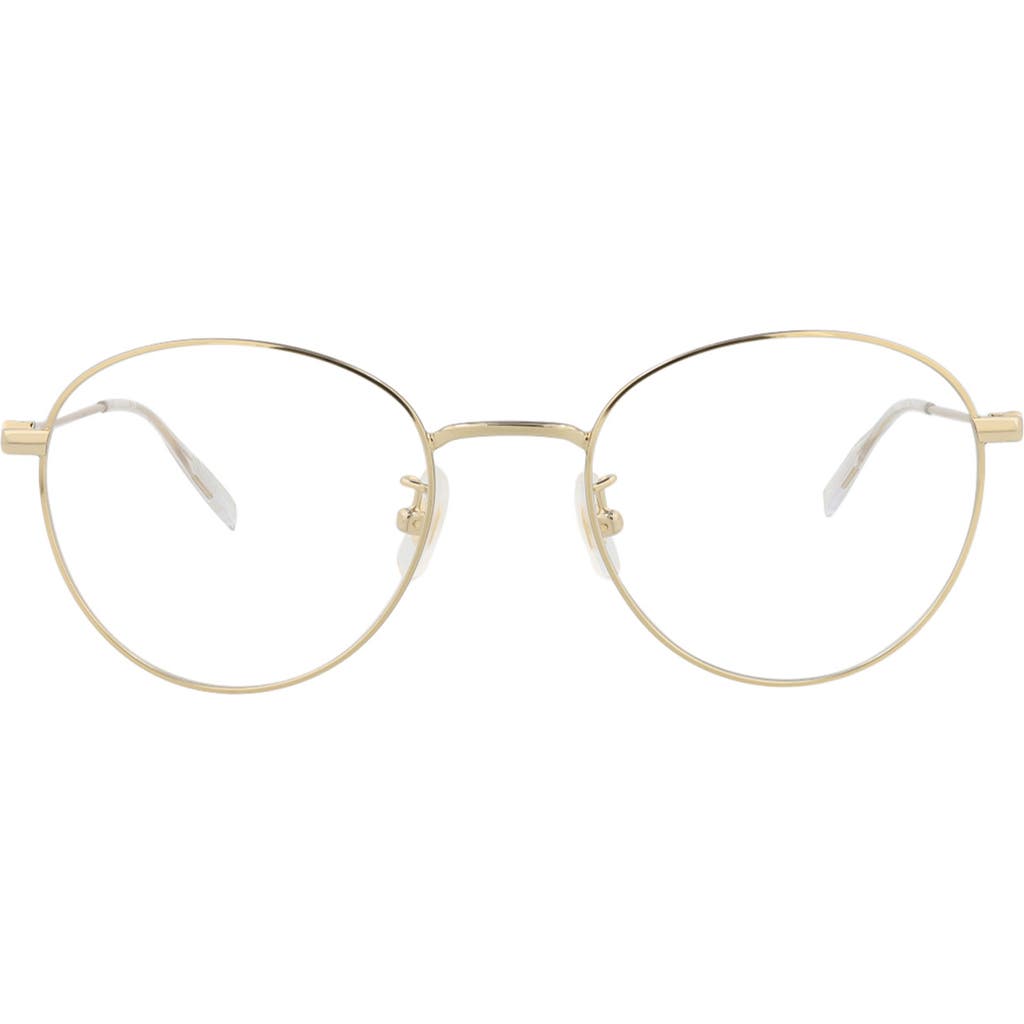 Montblanc 51mm Round Optical Glasses In Gold
