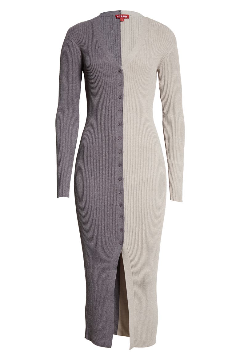 Shoko Colorblock Sweater Dress, Alternate, color, HEATHER GREY/ CHARCOAL