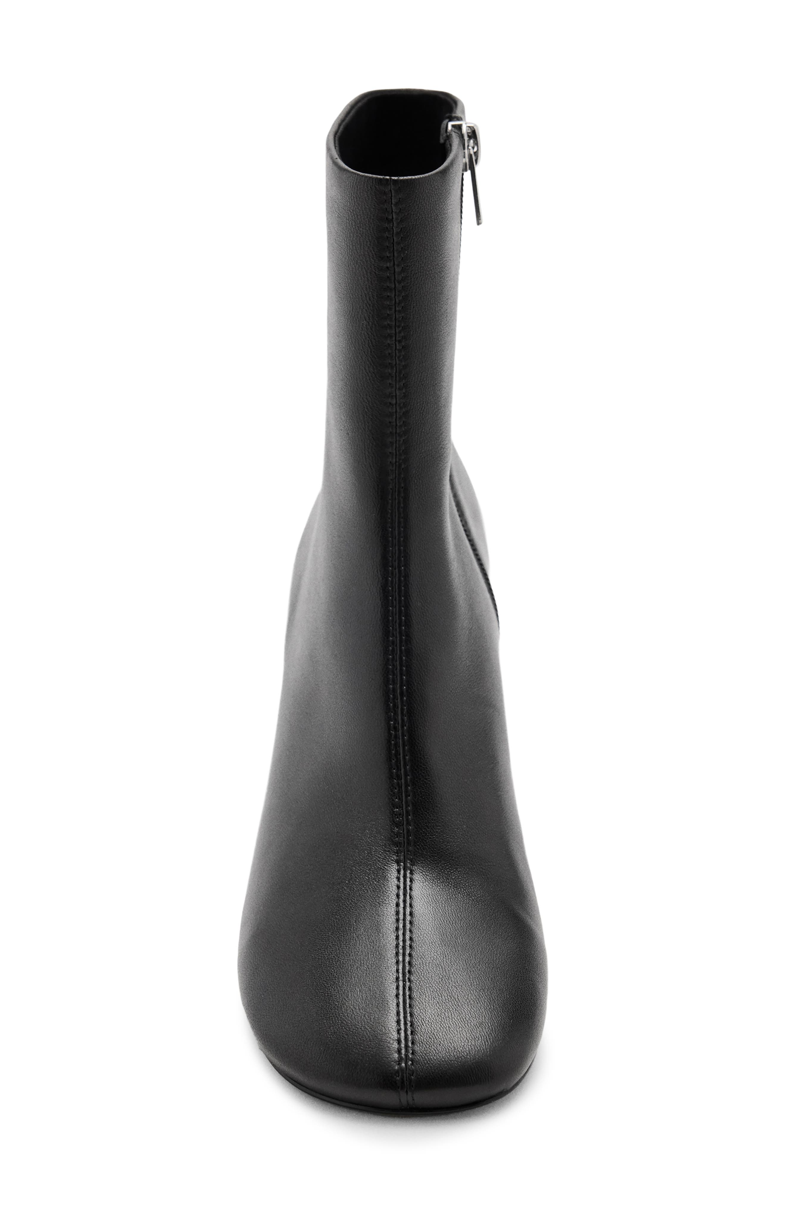 Leather Ankle Bootie, Alternate, color, BLACK