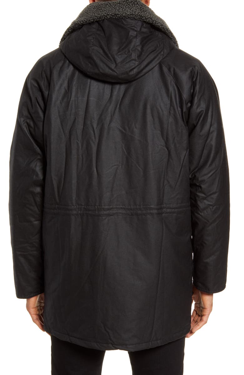 Barbour Fenton Hooded Waxed Cotton Jacket, Alternate, color,