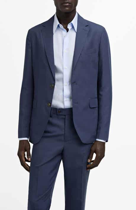 Slim Fit Blue Lyocell & Linen Sport Coat