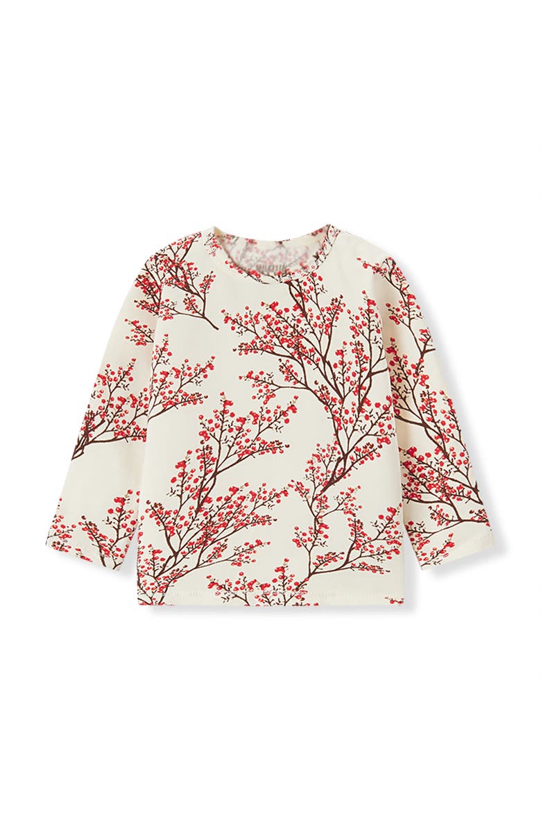 Milkbarn Cotton Stretch Long Sleeve Two Piece Pajama Set, Alternate, color, Winterberry