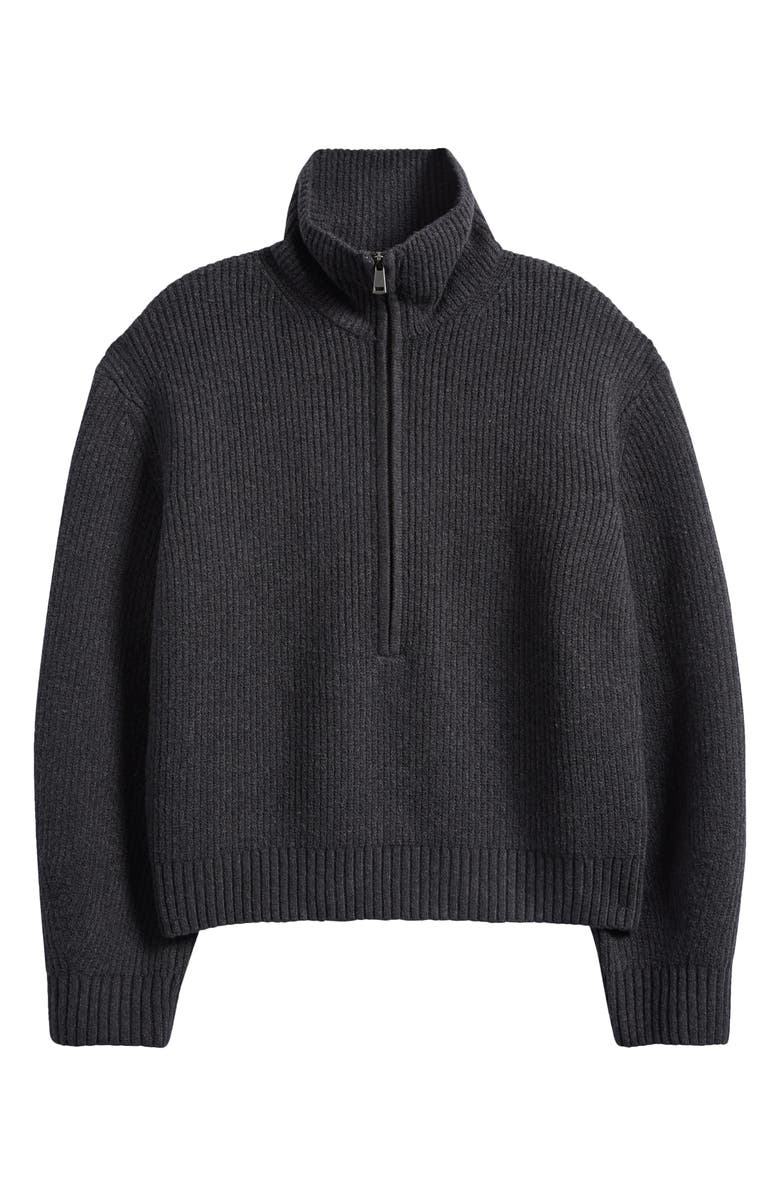 Faherty Jackson Quarter-Zip Organic Cotton Blend Pullover, Main, color, Charcoal Heather