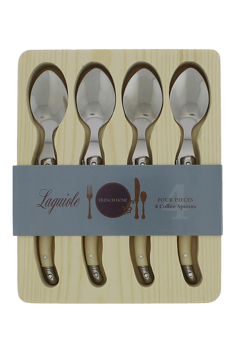 Laguiole Coffee Spoons - Set of 4, Main, color, IVORY