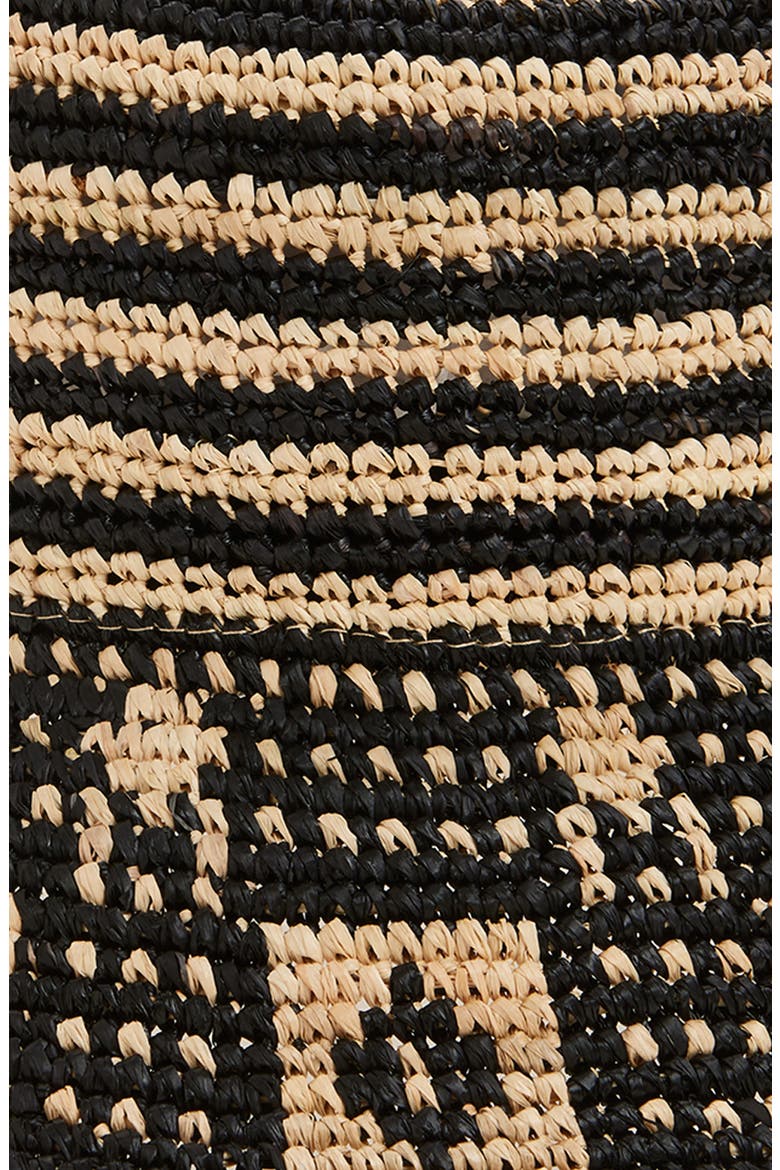 Redding Packable Straw Bucket Hat, Alternate, color, BLACK/ NATURAL