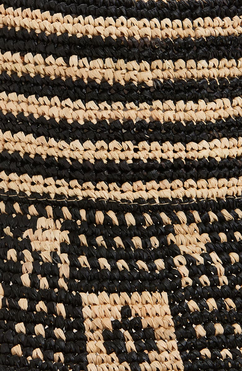 Brixton Redding Packable Straw Bucket Hat, Alternate, color, Black/ Natural