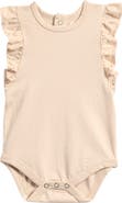 Pehr Garment Dyed Flutter Sleeve Organic Cotton Bodysuit