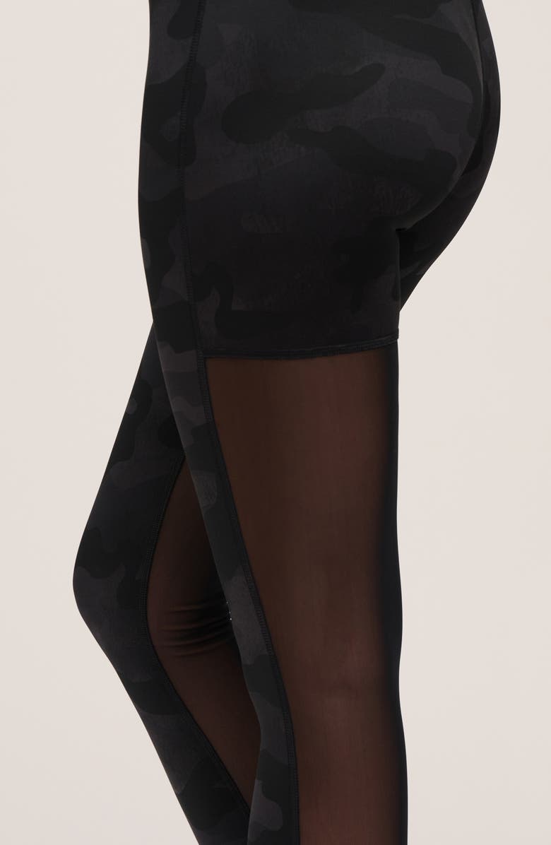 90 DEGREE BY REFLEX High Waist Mesh Panel Leggings, Alternate, color, 