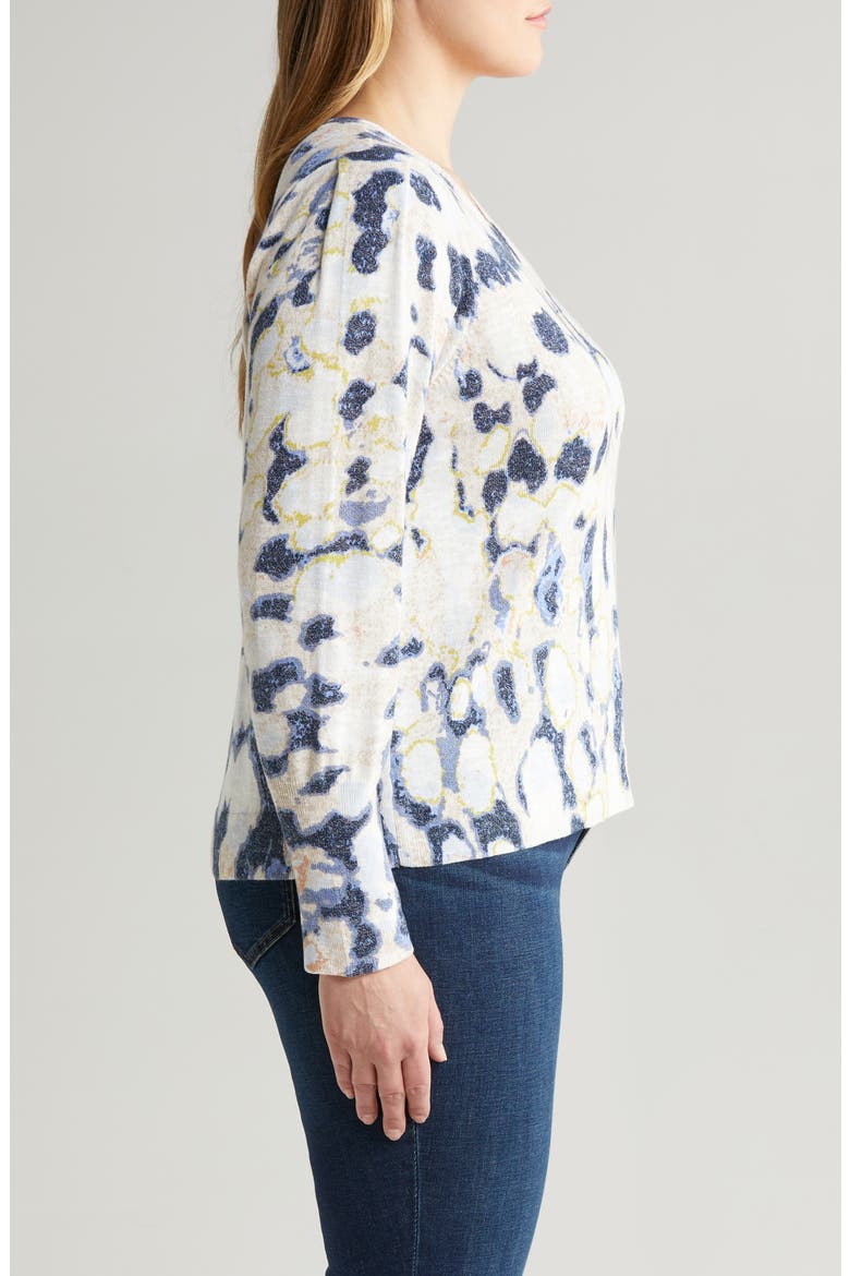 Rolling Clouds V-Neck Sweater, Alternate, color, BLUE MULTI
