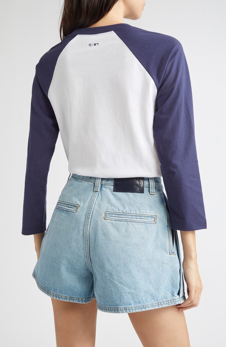 Sporty & Rich Dodgers Serif Graphic Baseball T-Shirt, Alternate, color, White/ Dark Navy