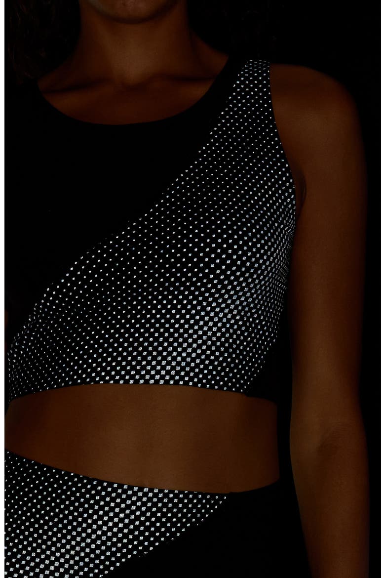 Every.Wear Reflective Crop Top, Alternate, color, VERY BLACK/SILVER