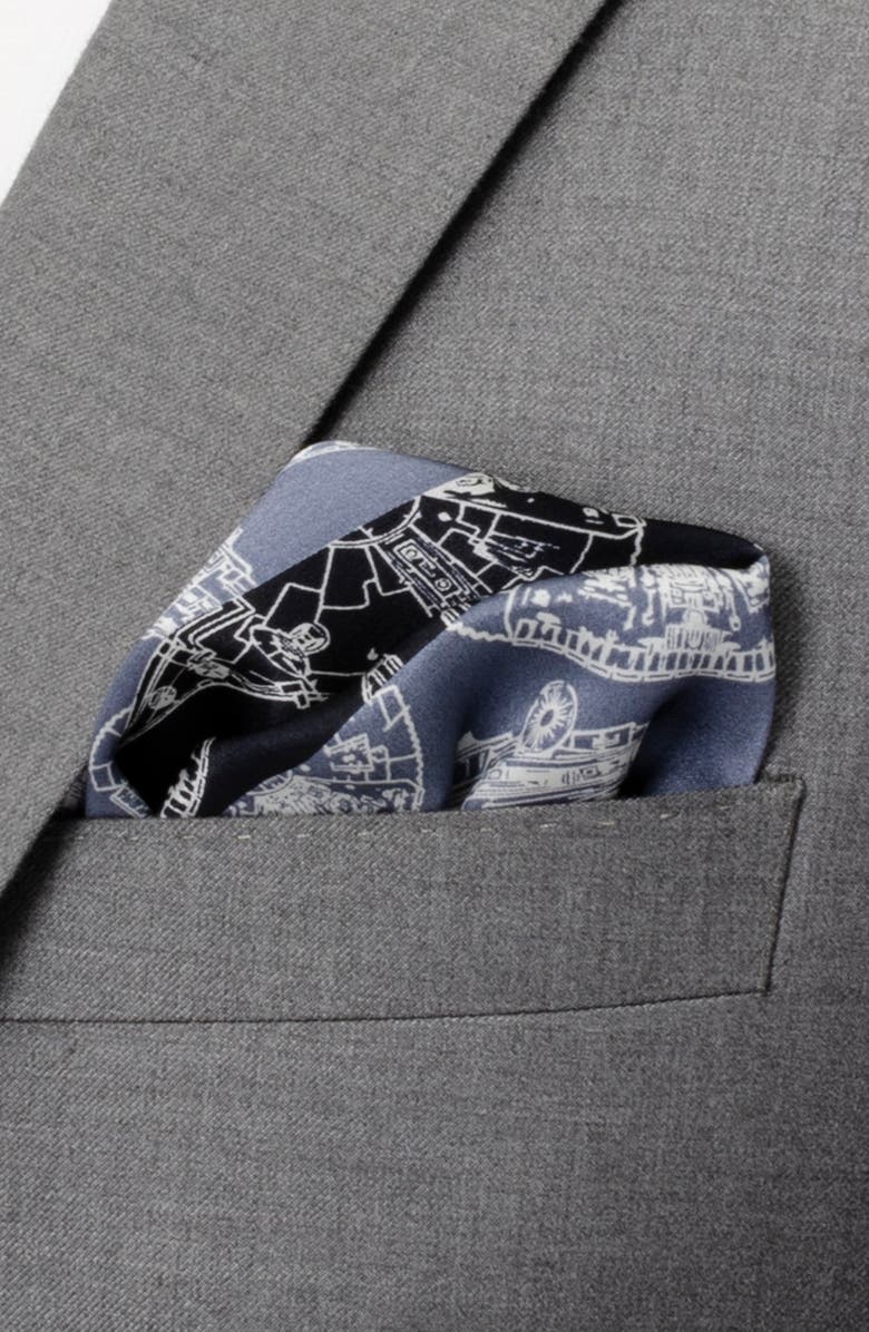Cufflinks, Inc. Star Wars<sup>™</sup> - Millennium Falcon Silk Pocket Square, Alternate, color, Blue