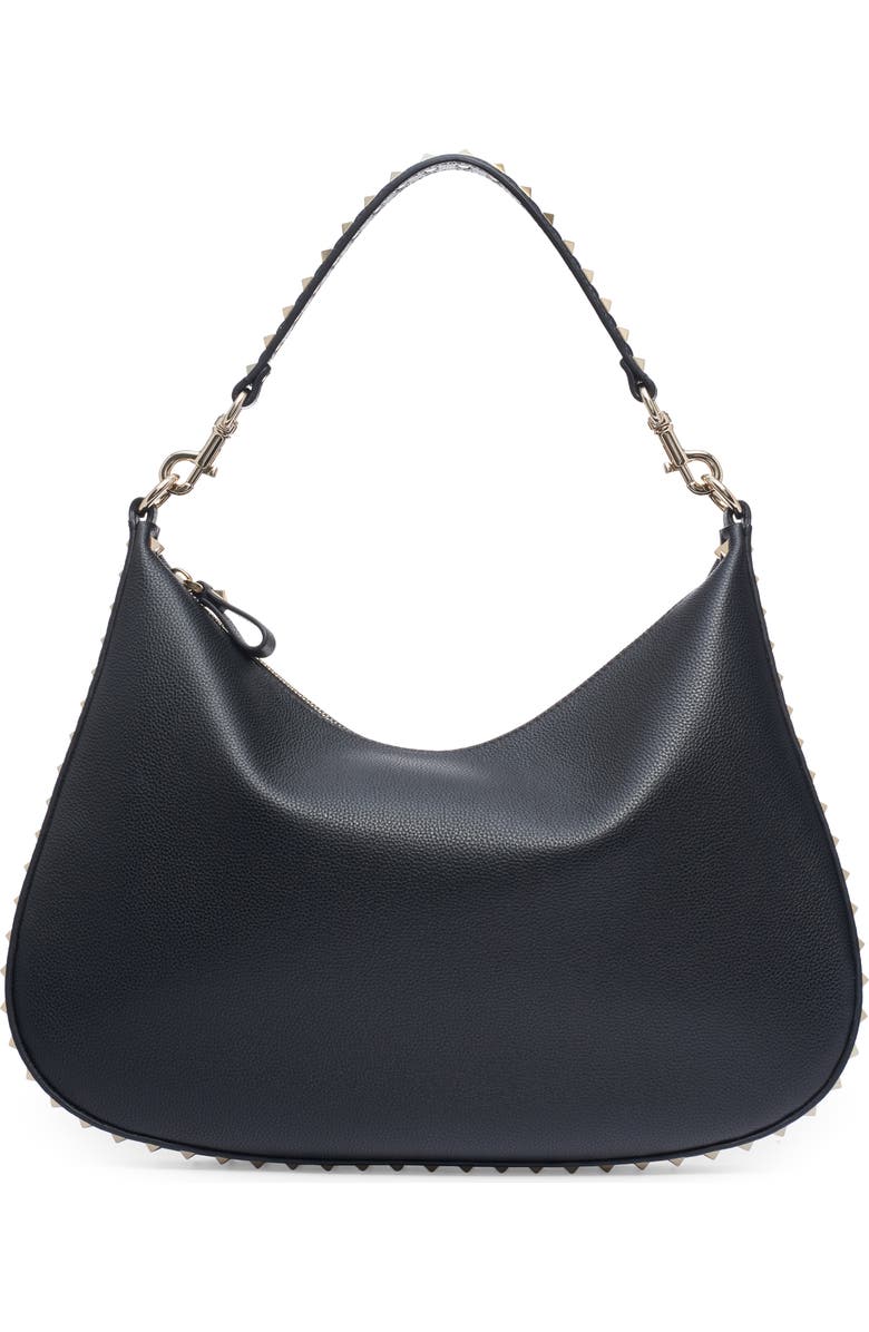 Valentino Garavani Rockstud Leather Hobo Bag, Alternate, color,