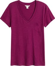 Caslon® Cotton & Modal V-Neck T-Shirt