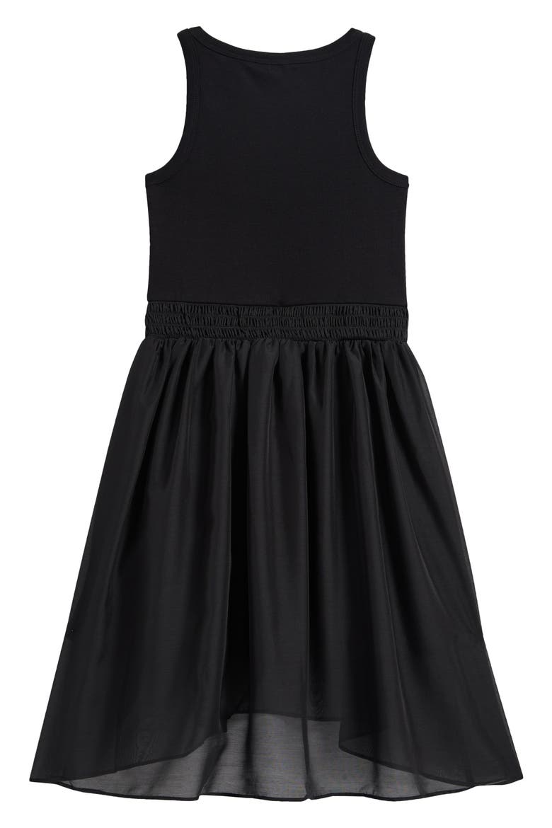 Kids' Zenia Jersey & Chiffon Dress, Alternate, color, BLACK