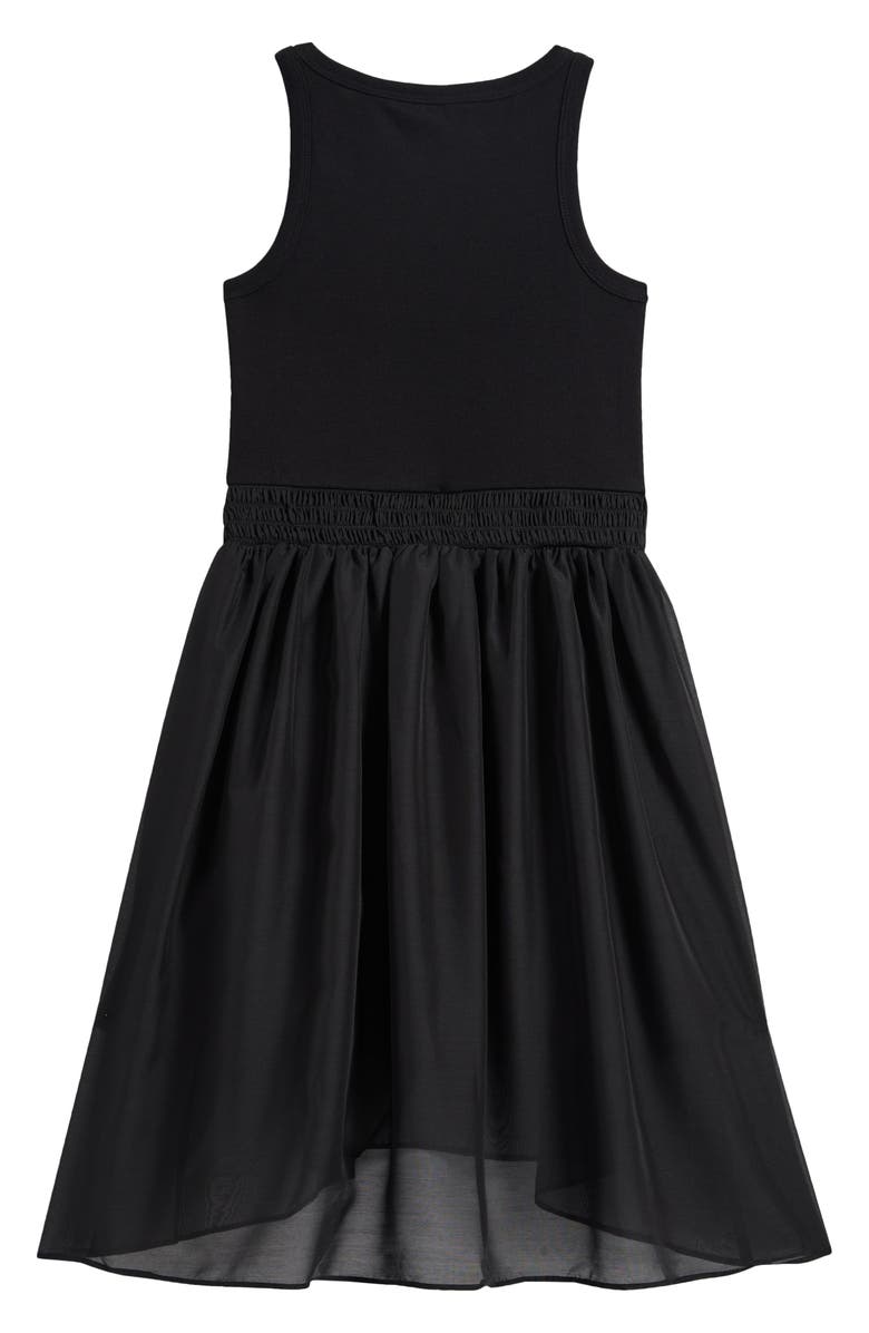 smALLSAINTS by ALLSAINTS Kids' Zenia Jersey & Chiffon Dress, Alternate, color, Black